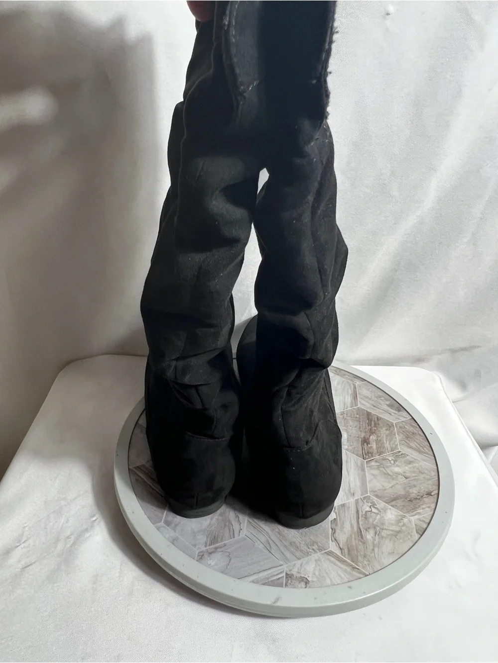 Self Esteem Women’s Black Tall Slouch Boots Size 10M Wide Shaft Textile